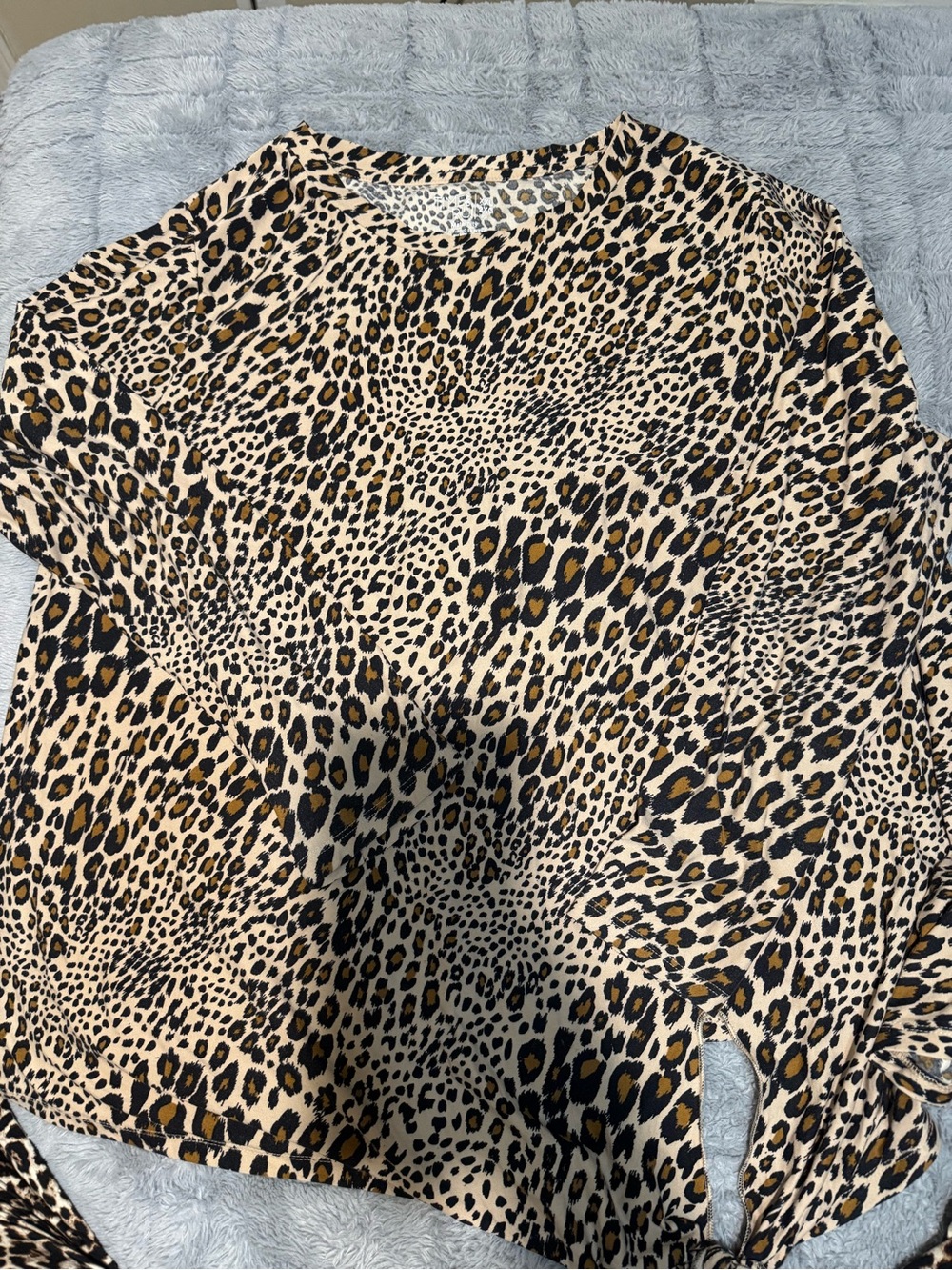 Time and Tru Leopard Print Maternity Top in Beige, Black and Brown